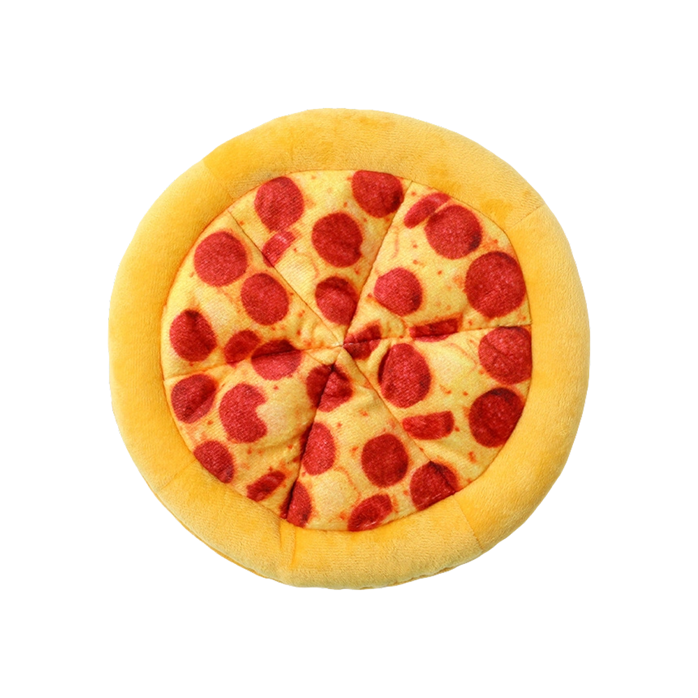 Jouets à mâcher amusants et grinçants pour animaux de compagnie — Pizza et beignet