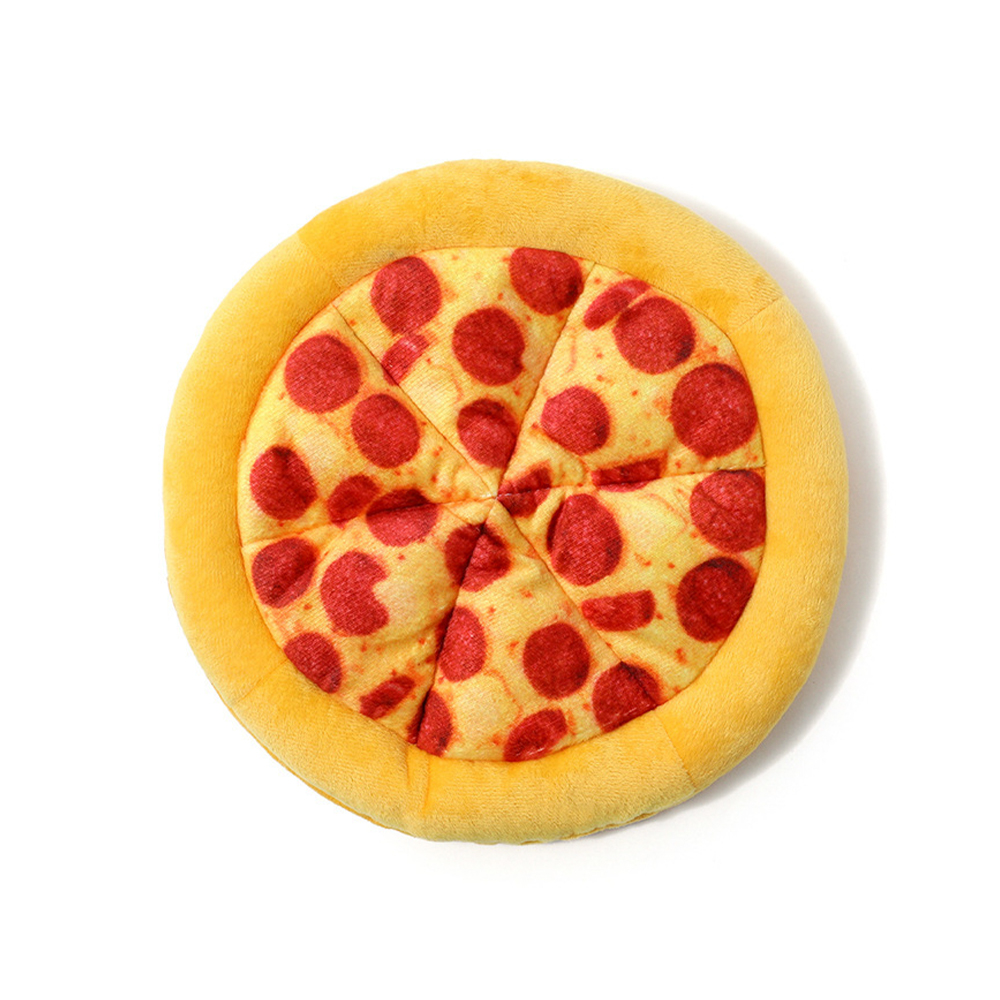 Jouets à mâcher amusants et grinçants pour animaux de compagnie — Pizza et beignet