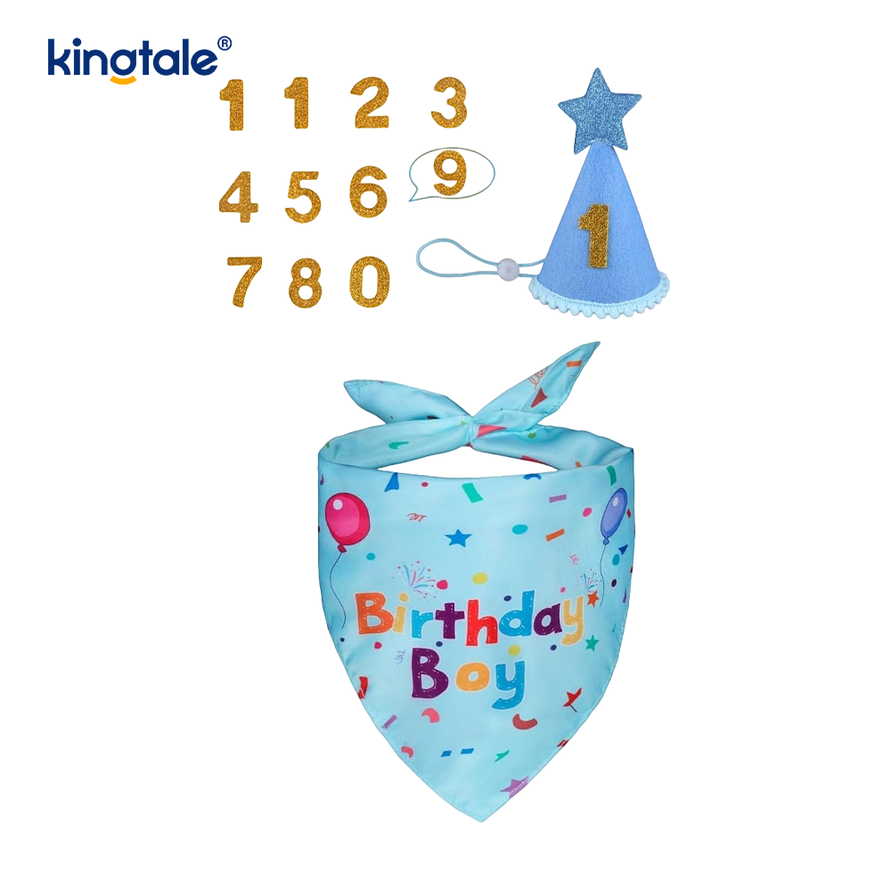 Ensemble bandana d'anniversaire pour animaux de compagnie