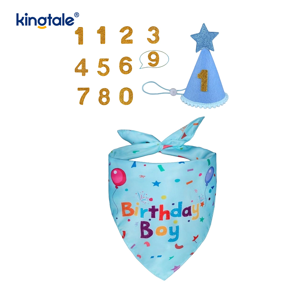 Ensemble bandana d'anniversaire pour animaux de compagnie