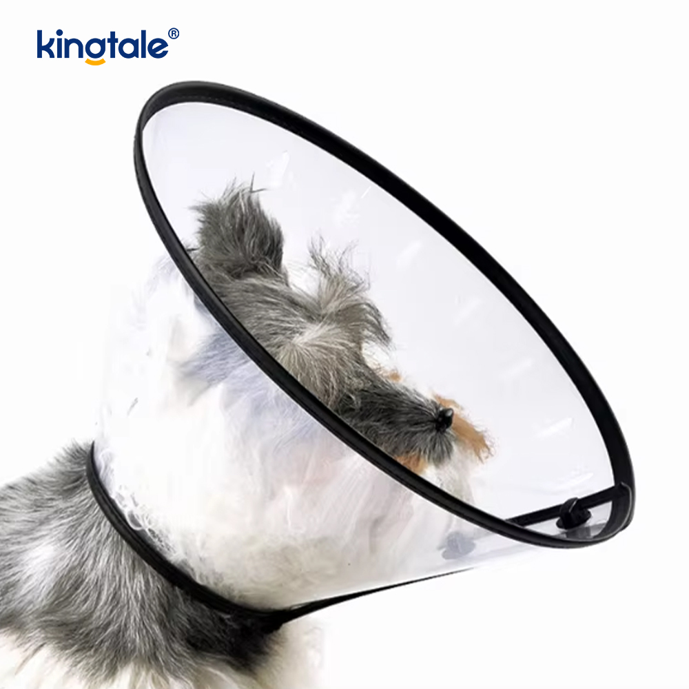 Kingtale – collier de récupération réglable et souple pour animaux de compagnie, pour chiens et chats, en plastique solide et durable, cône de protection personnalisé en plastique