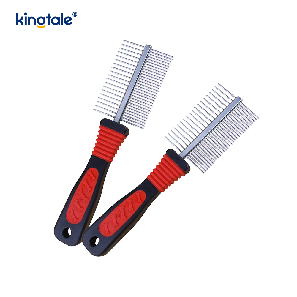 Peigne double face pour chien, peigne contre les tiques et les puces, brosse de toilettage pour petites races et chiots