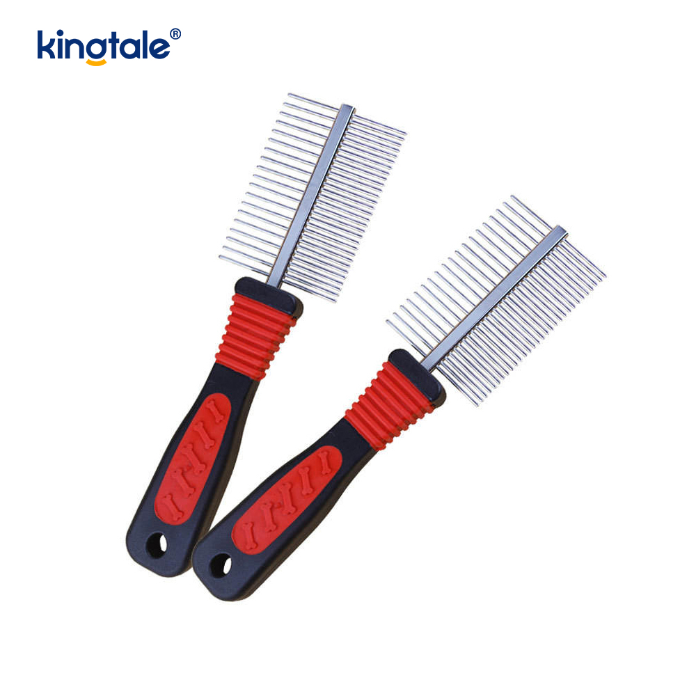 Peigne double face pour chien, peigne contre les tiques et les puces, brosse de toilettage pour petites races et chiots