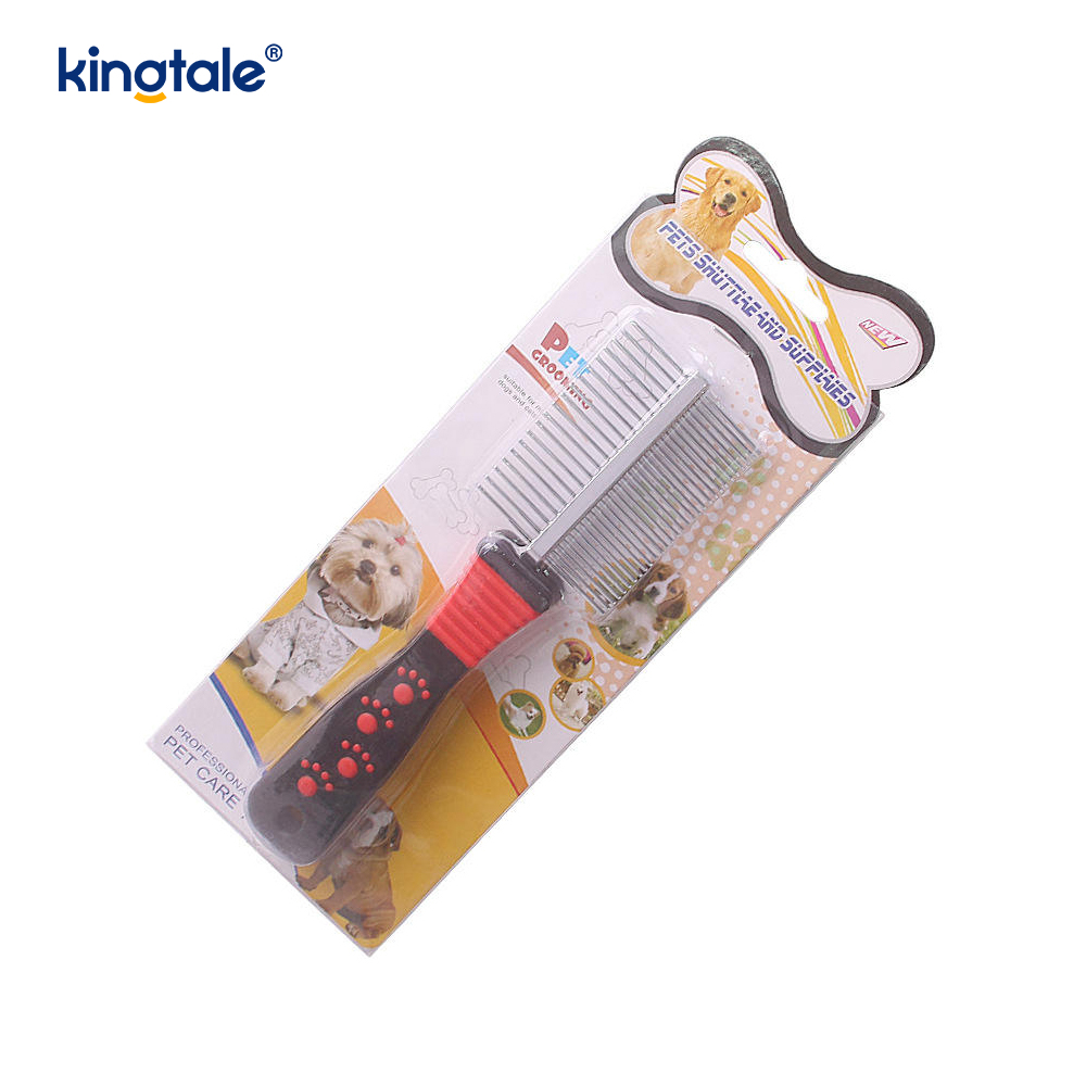 Peigne double face pour chien, peigne contre les tiques et les puces, brosse de toilettage pour petites races et chiots