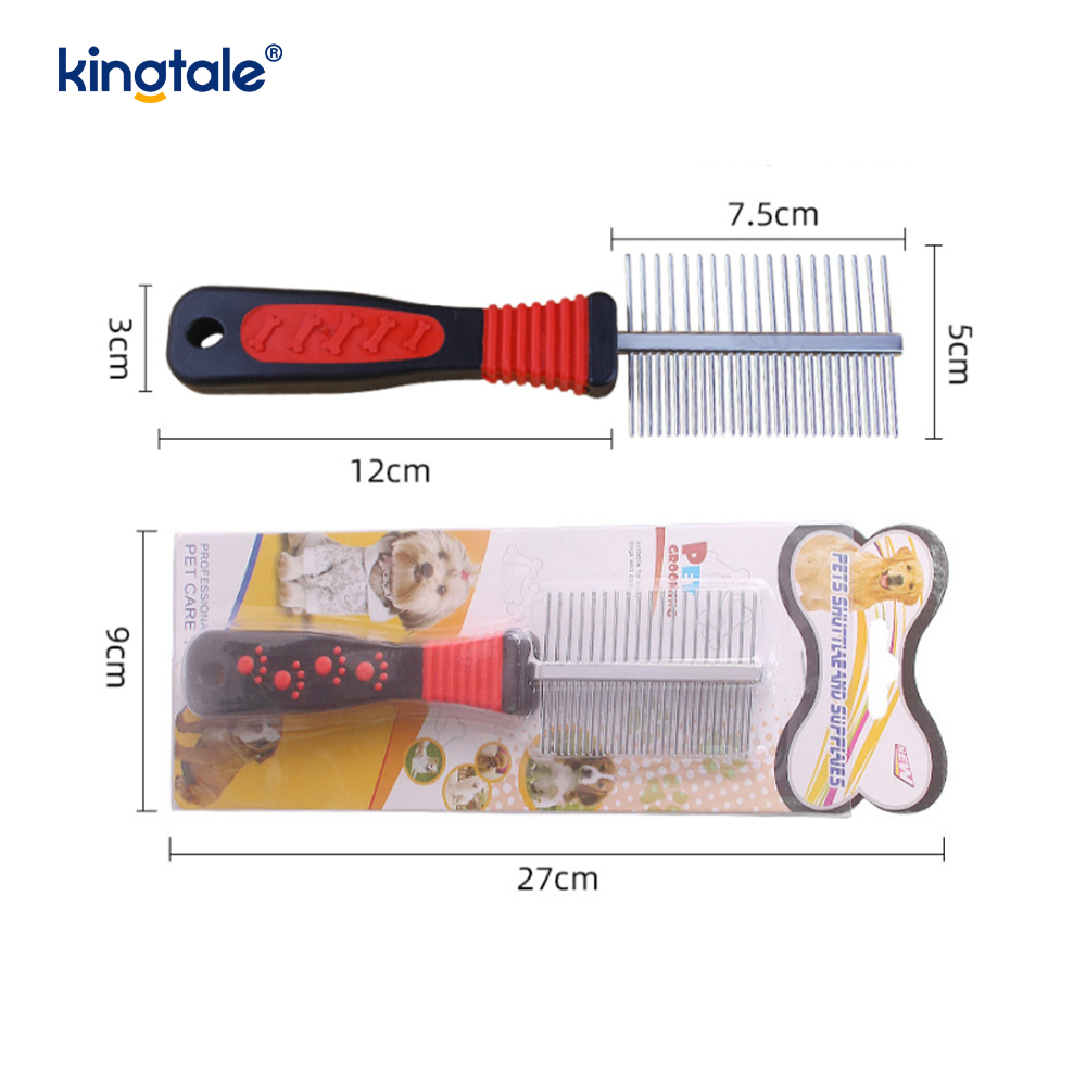 Peigne double face pour chien, peigne contre les tiques et les puces, brosse de toilettage pour petites races et chiots