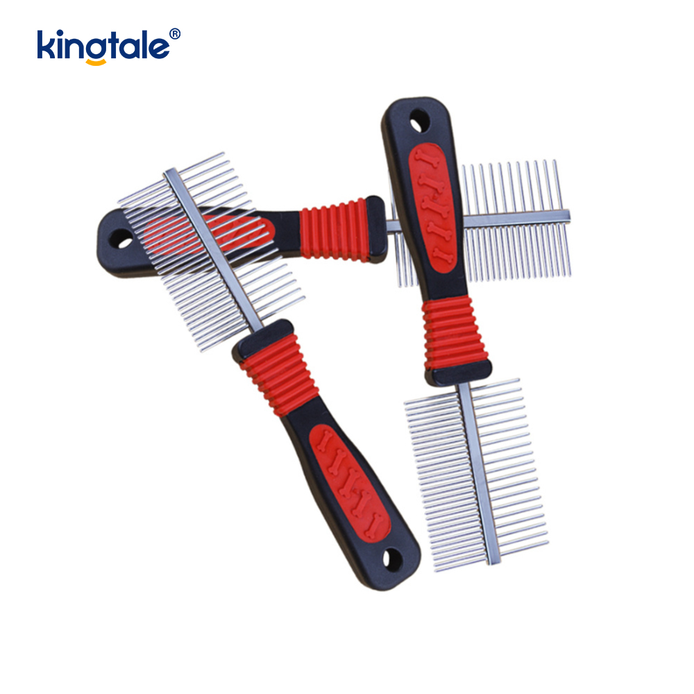 Peigne double face pour chien, peigne contre les tiques et les puces, brosse de toilettage pour petites races et chiots