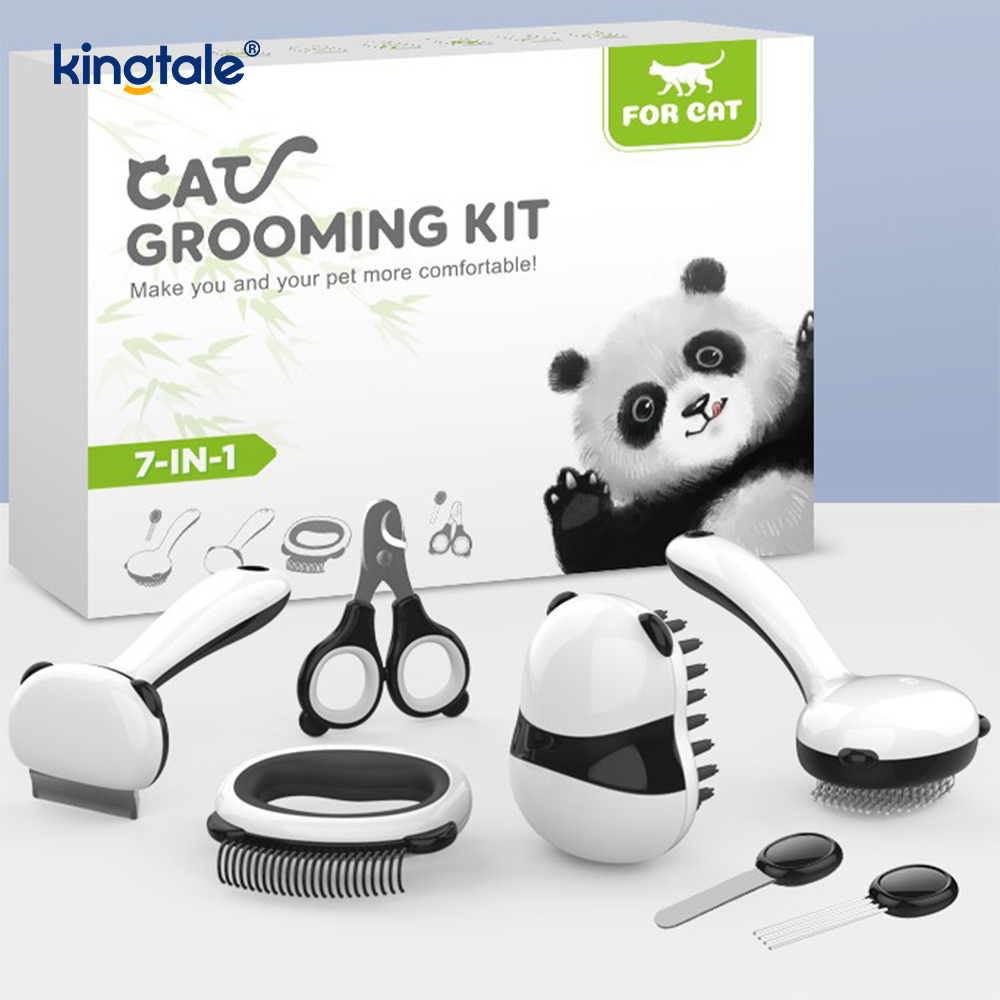 Ensemble de produits de nettoyage pour animaux de compagnie, brosse de bain modèle Panda