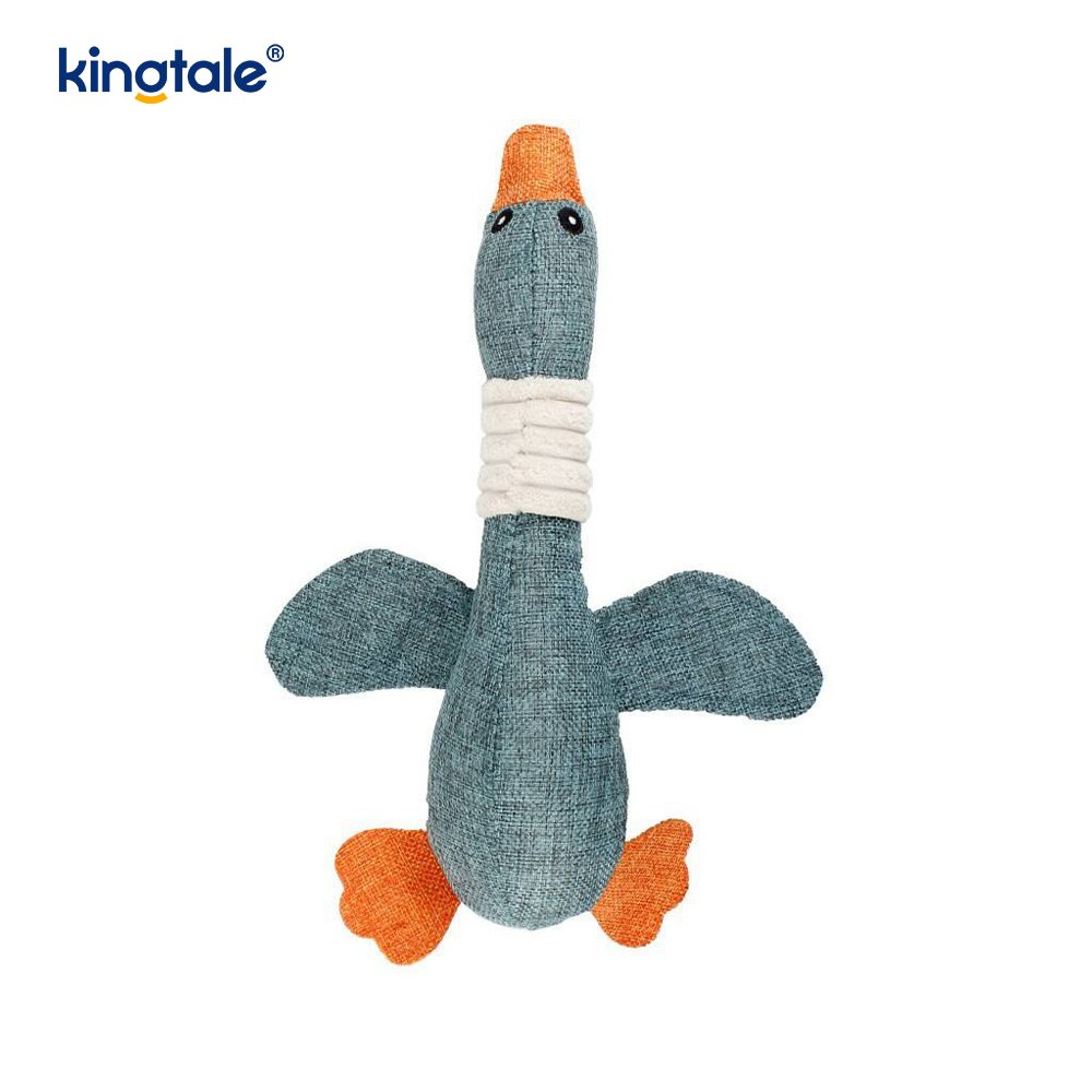 Jouet grinçant en peluche pour animaux de compagnie, résistance à la morsure d'oie pour nettoyer les dents