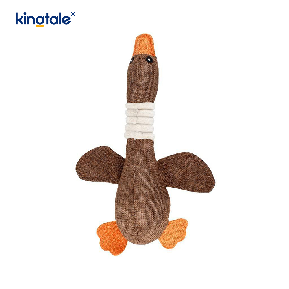 Jouet grinçant en peluche pour animaux de compagnie, résistance à la morsure d'oie pour nettoyer les dents