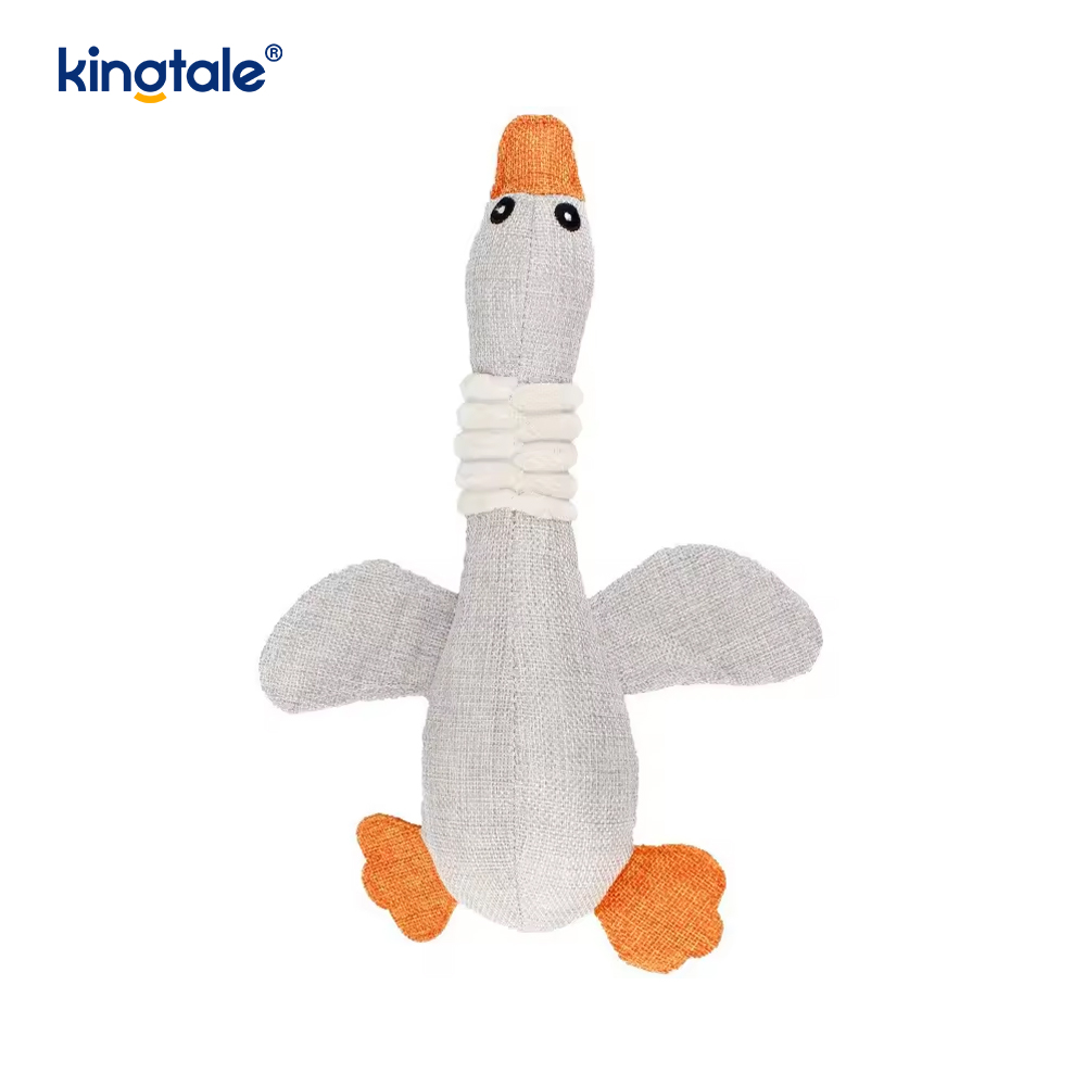 Jouet grinçant en peluche pour animaux de compagnie, résistance à la morsure d'oie pour nettoyer les dents