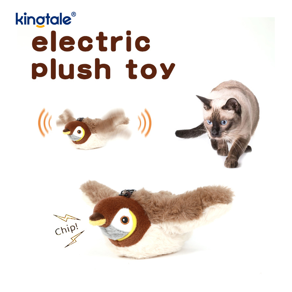 Jouet en peluche pour animaux de compagnie, simulation de moineau, pour toutes les races, chat, jouets à herbe à chat, moineau