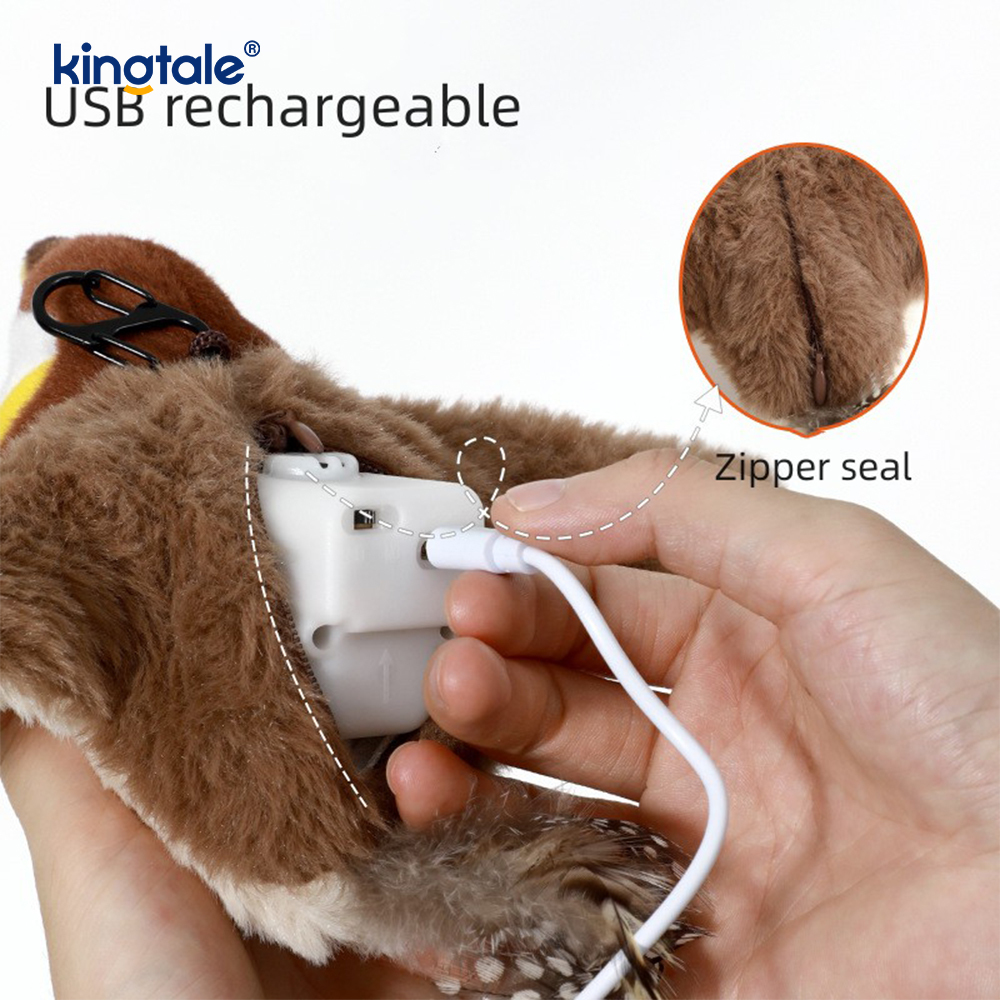 Jouet en peluche pour animaux de compagnie, simulation de moineau, pour toutes les races, chat, jouets à herbe à chat, moineau