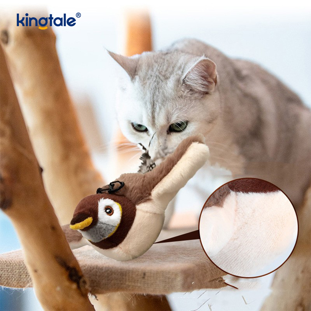Jouet en peluche pour animaux de compagnie, simulation de moineau, pour toutes les races, chat, jouets à herbe à chat, moineau