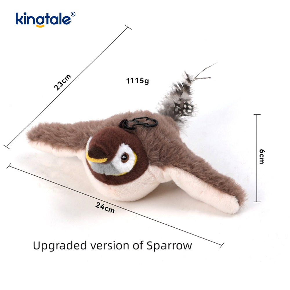 Jouet en peluche pour animaux de compagnie, simulation de moineau, pour toutes les races, chat, jouets à herbe à chat, moineau
