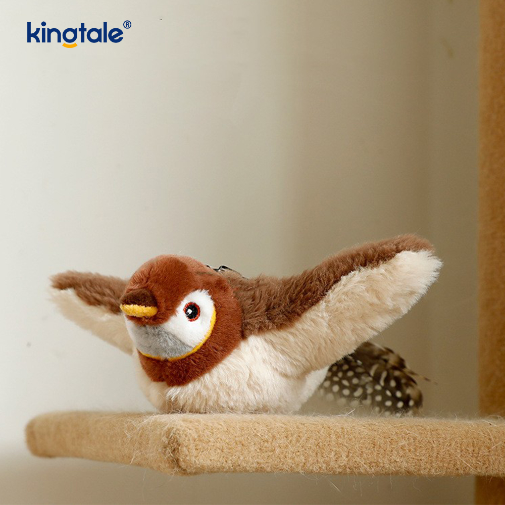 Jouet en peluche pour animaux de compagnie, simulation de moineau, pour toutes les races, chat, jouets à herbe à chat, moineau
