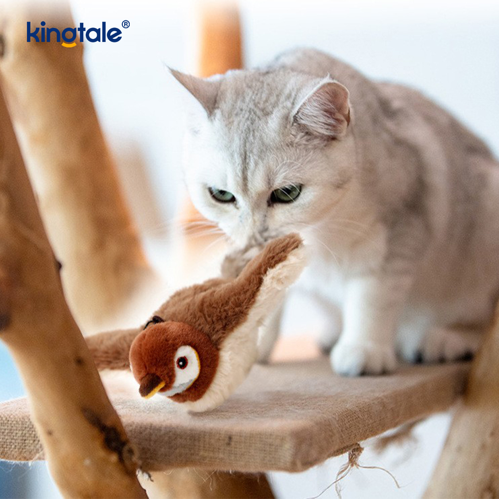 Jouet en peluche pour animaux de compagnie, simulation de moineau, pour toutes les races, chat, jouets à herbe à chat, moineau