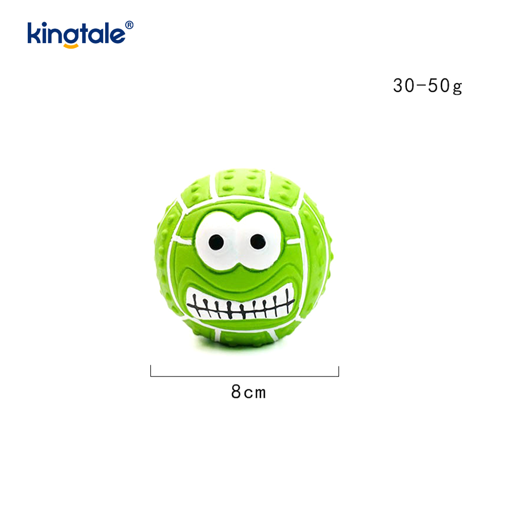Jouet en Latex pour animaux de compagnie, boule de visage Smiley sonore, intérieure et extérieure