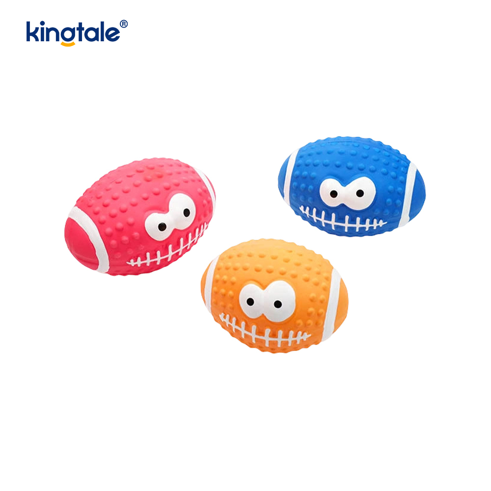 Jouet en Latex pour animaux de compagnie, boule de visage Smiley sonore, intérieure et extérieure