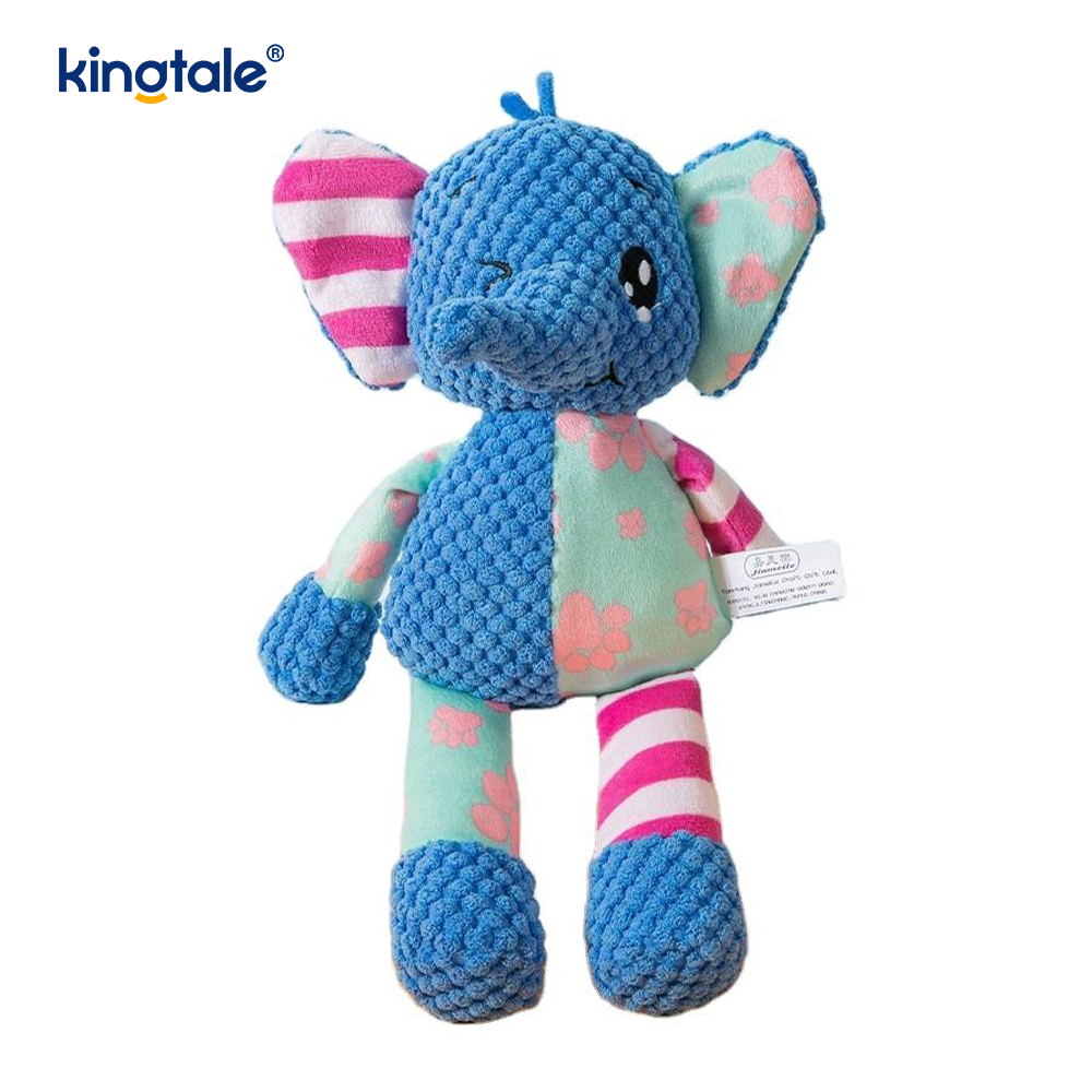 Jouet doux d'animal familier de peluche d'éléphant bleu avec le tissu bleu lavable en machine