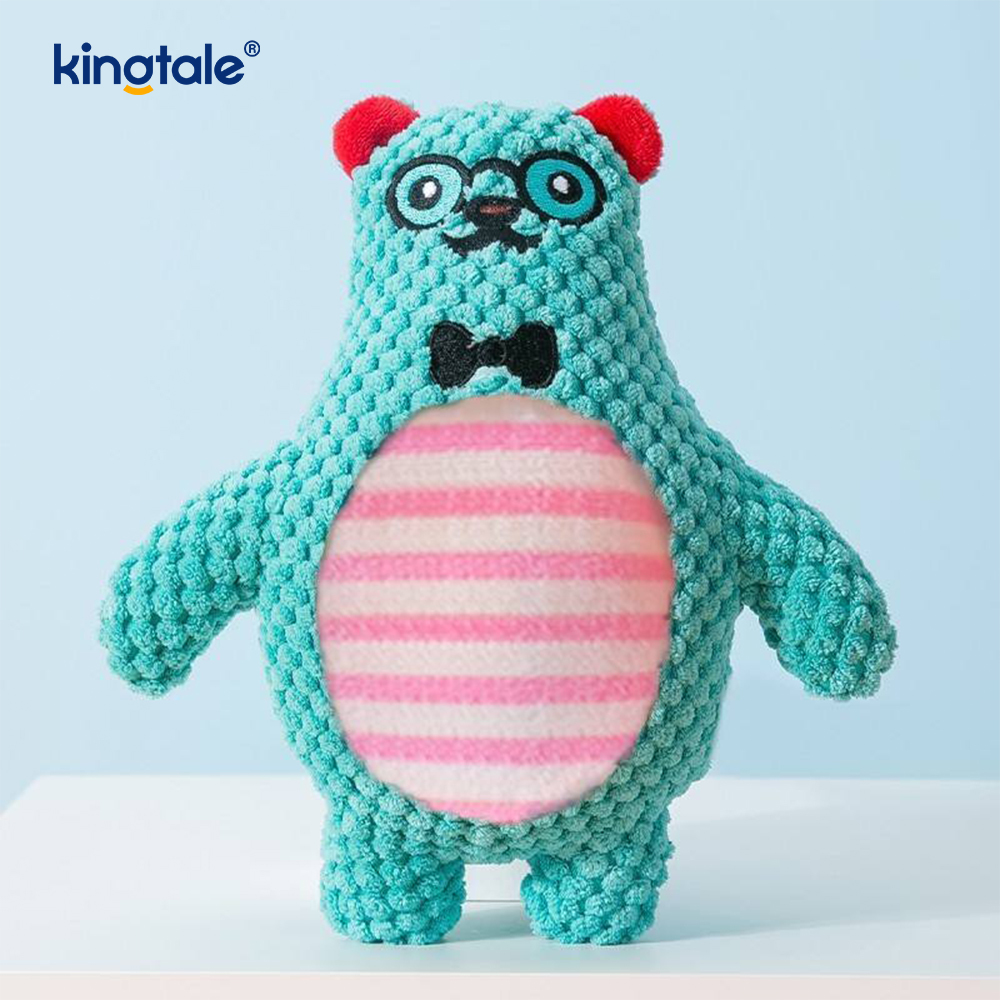 Jouet doux d'animal familier de peluche d'éléphant bleu avec le tissu bleu lavable en machine