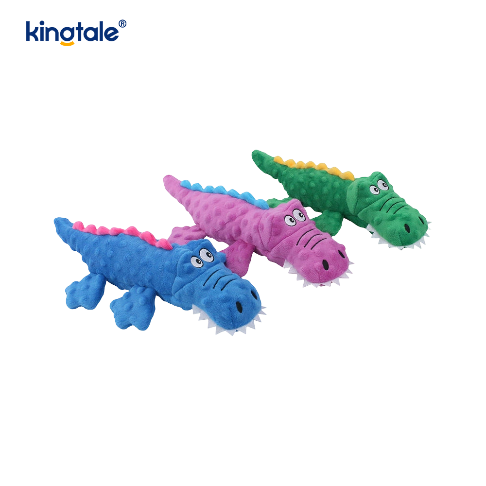 Jouet en peluche crocodile couineur pour animaux de compagnie pour nettoyer les dents