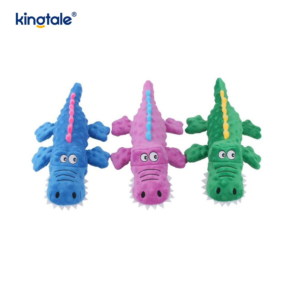 Jouet en peluche crocodile couineur pour animaux de compagnie pour nettoyer les dents