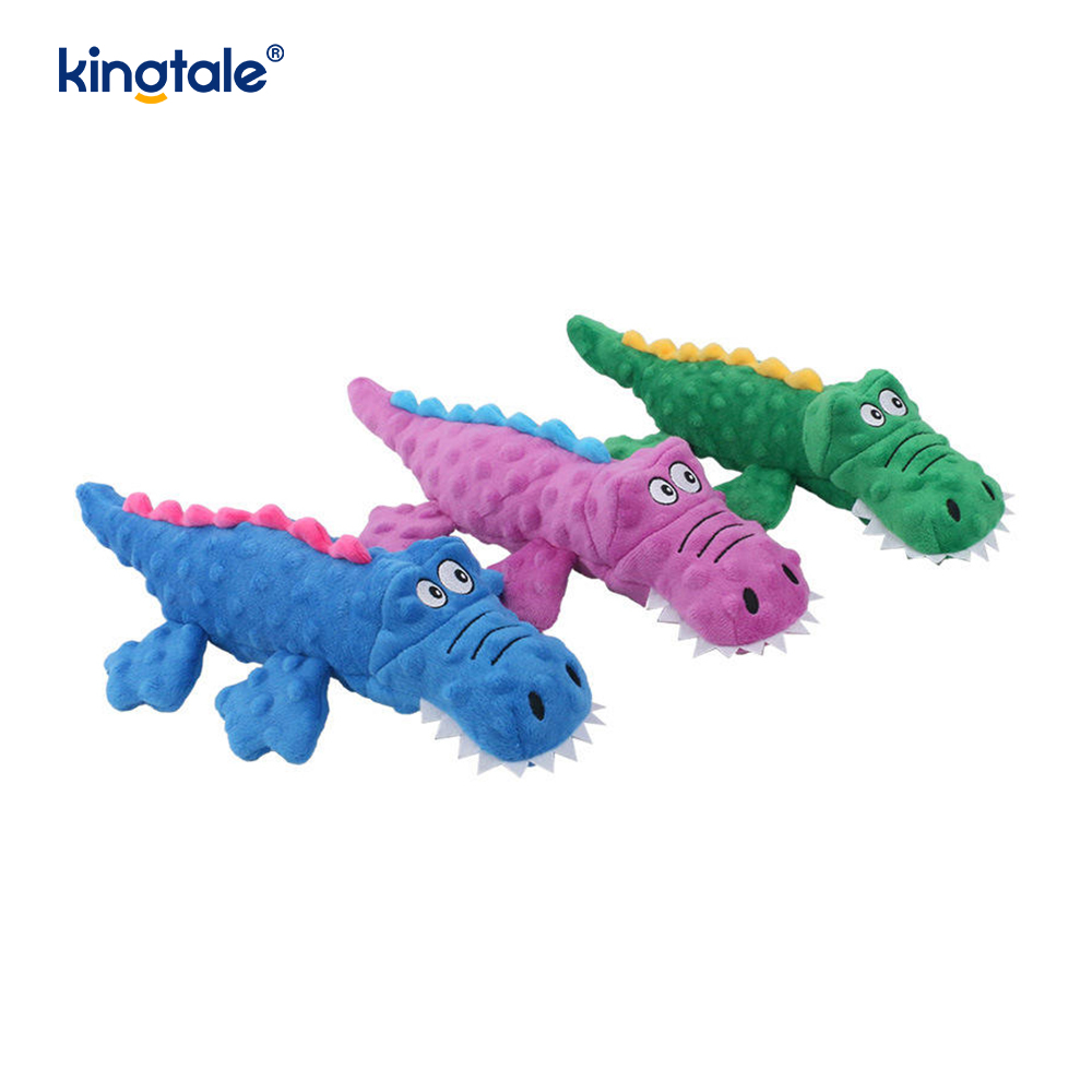 Jouet en peluche crocodile couineur pour animaux de compagnie pour nettoyer les dents
