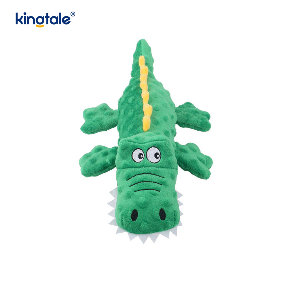 Jouet en peluche crocodile couineur pour animaux de compagnie pour nettoyer les dents