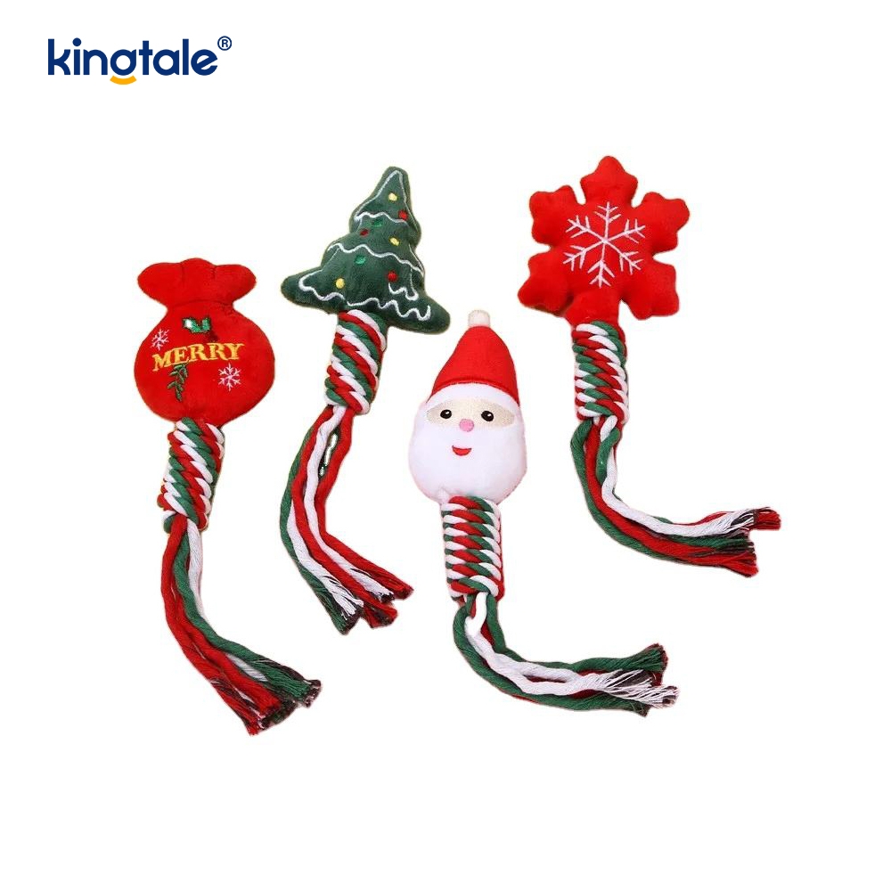 Jouets en peluche de corde de noël pour animaux de compagnie, jouet à mâcher pour chiot pour la dentition