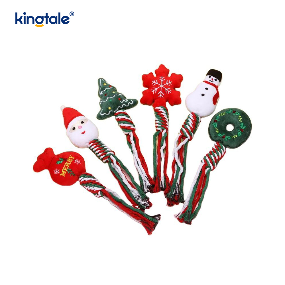 Jouets en peluche de corde de noël pour animaux de compagnie, jouet à mâcher pour chiot pour la dentition