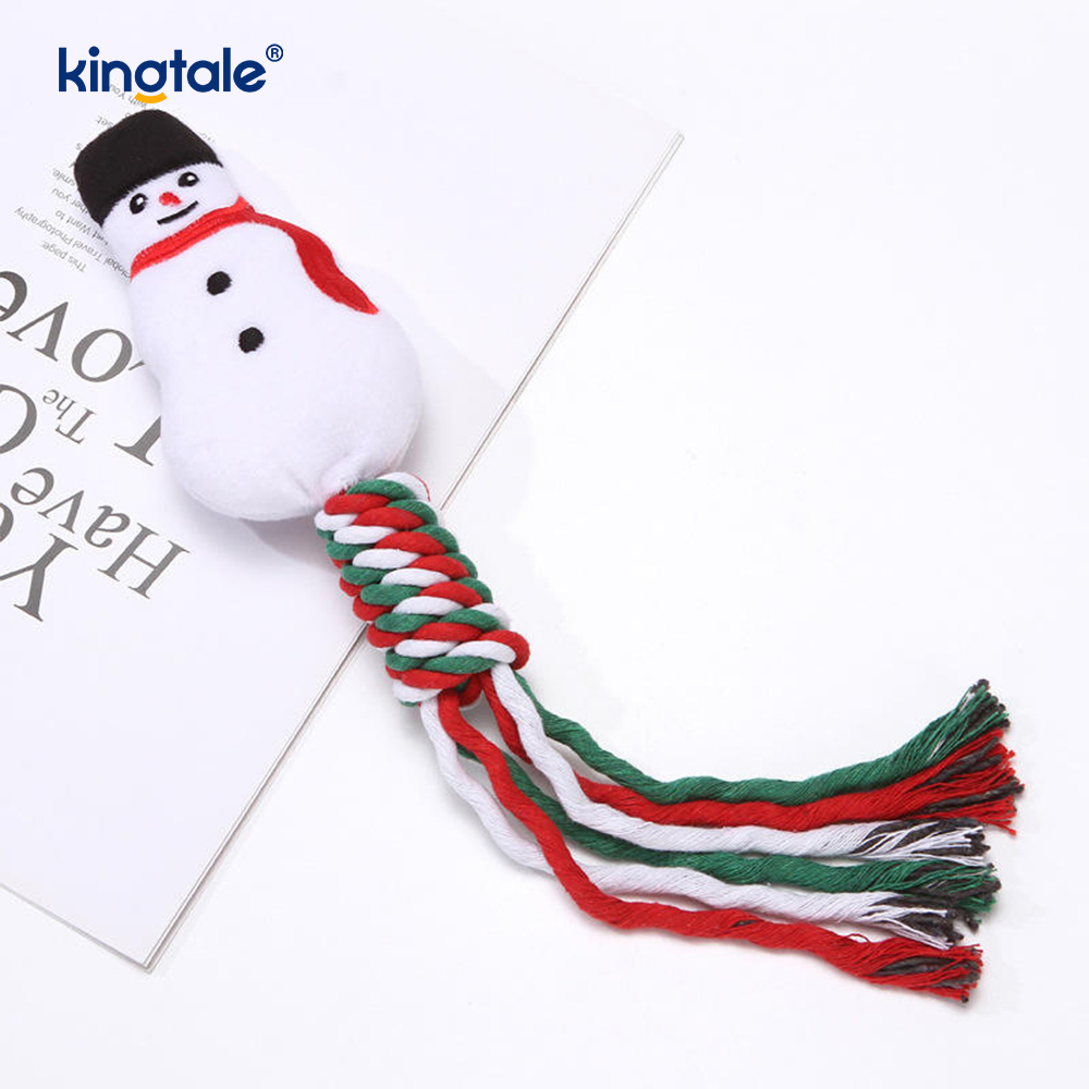 Jouets en peluche de corde de noël pour animaux de compagnie, jouet à mâcher pour chiot pour la dentition