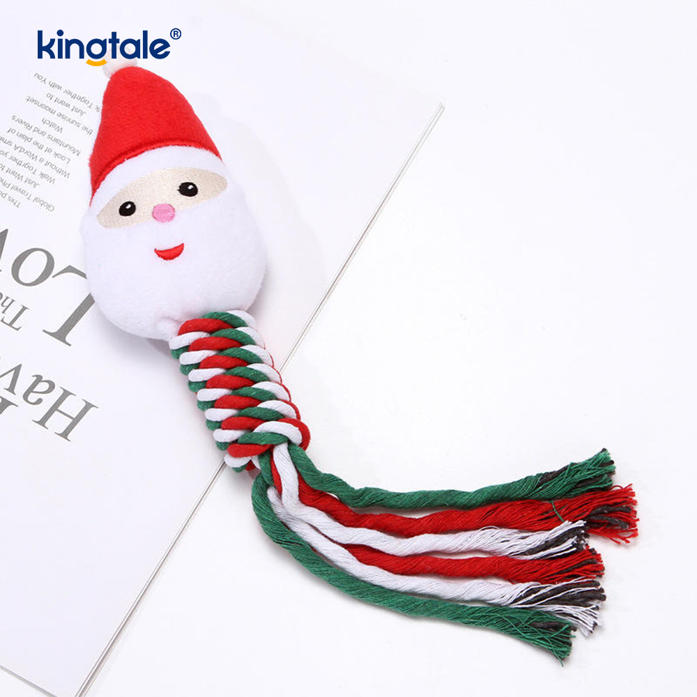 Jouets en peluche de corde de noël pour animaux de compagnie, jouet à mâcher pour chiot pour la dentition