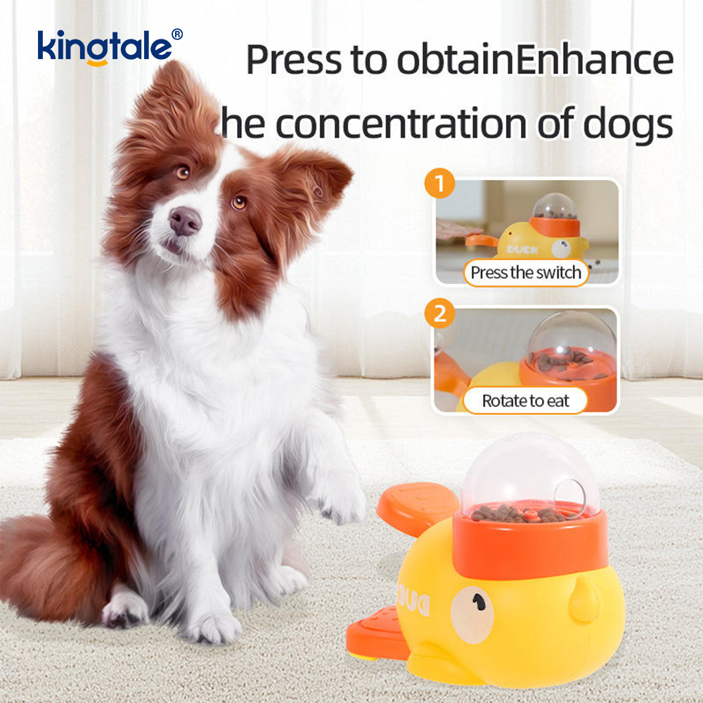 Petit canard jaune mangeoire pour animal domestique, jouets interactifs pour chiens, Puzzle alimentaire, gamelle pour ingestion lente