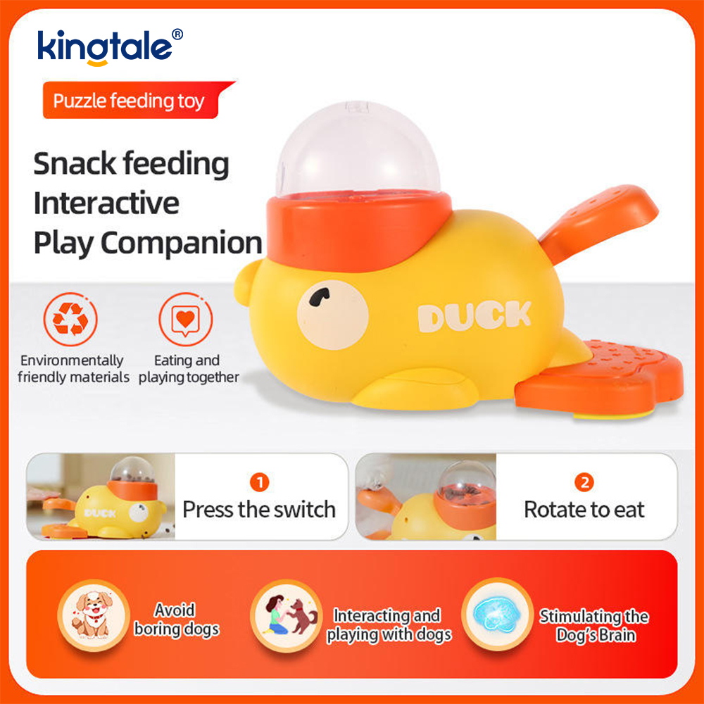 Petit canard jaune mangeoire pour animal domestique, jouets interactifs pour chiens, Puzzle alimentaire, gamelle pour ingestion lente