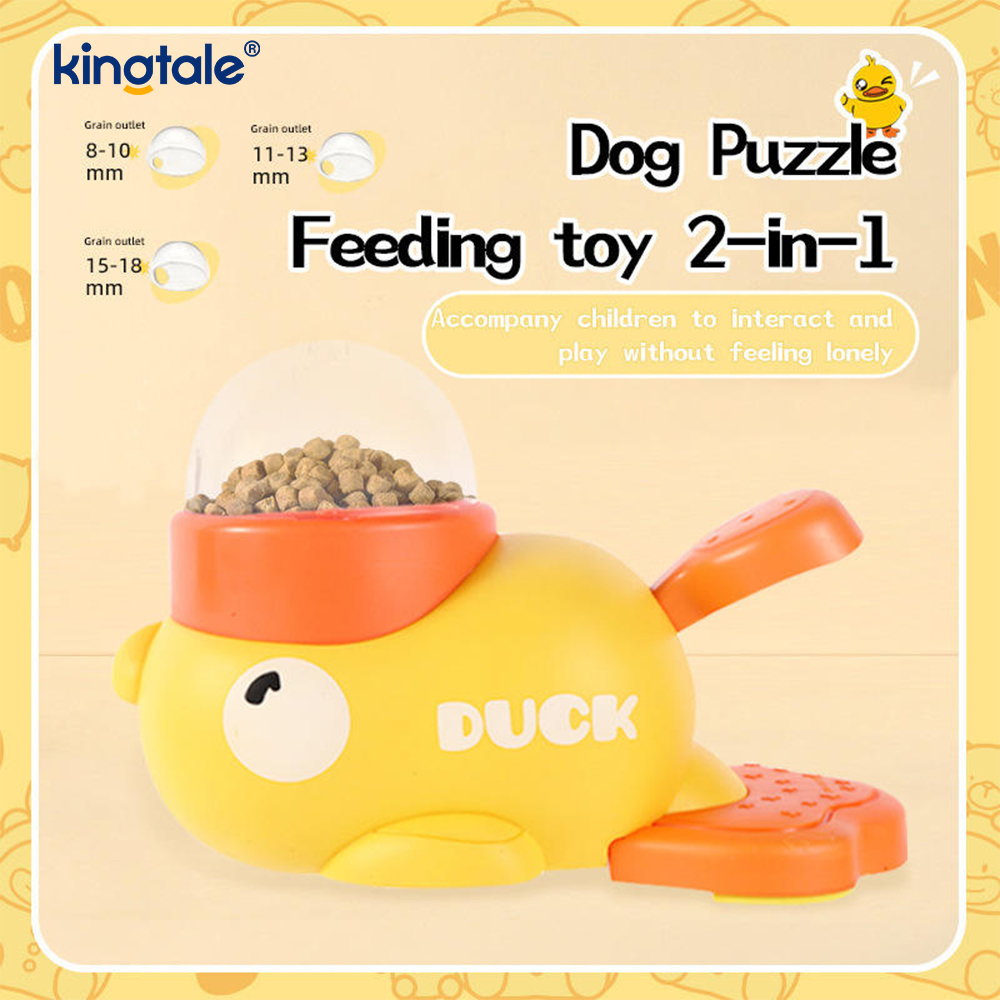 Petit canard jaune mangeoire pour animal domestique, jouets interactifs pour chiens, Puzzle alimentaire, gamelle pour ingestion lente
