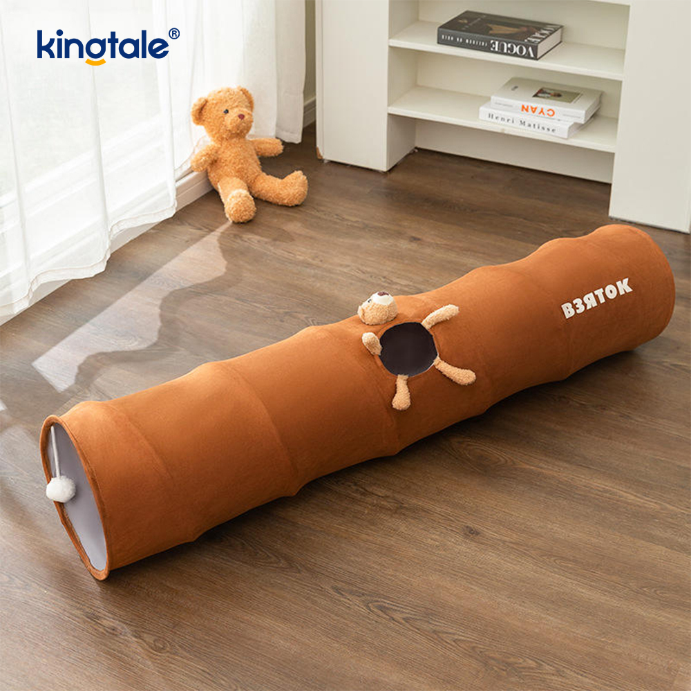 Jouet pliable pour chat, Tunnel droit de dessin animé, jouet interactif Unny, cadeau pour chat