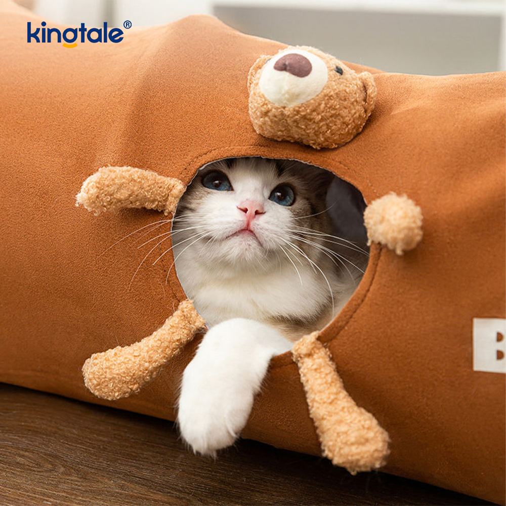 Jouet pliable pour chat, Tunnel droit de dessin animé, jouet interactif Unny, cadeau pour chat