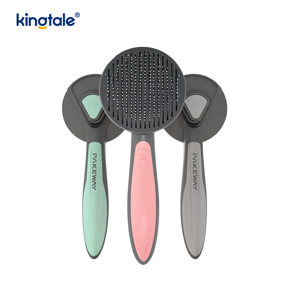 Brosse lisse autonettoyante, râteau de toilettage pour animaux de compagnie et peigne anti-puces pour chiens