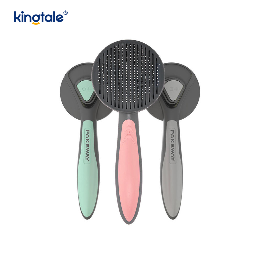 Brosse lisse autonettoyante, râteau de toilettage pour animaux de compagnie et peigne anti-puces pour chiens