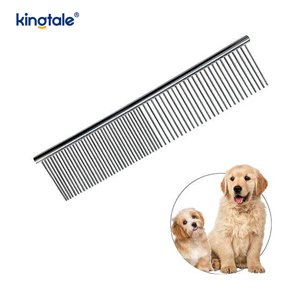 Peigne de toilettage en acier inoxydable, peigne pour chien, peigne en métal pour chat, pour enlever les enchevêtrements et les nœuds
