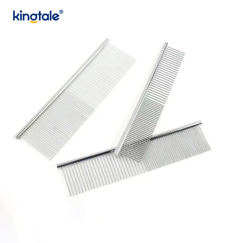 Peigne de toilettage en acier inoxydable, peigne pour chien, peigne en métal pour chat, pour enlever les enchevêtrements et les nœuds
