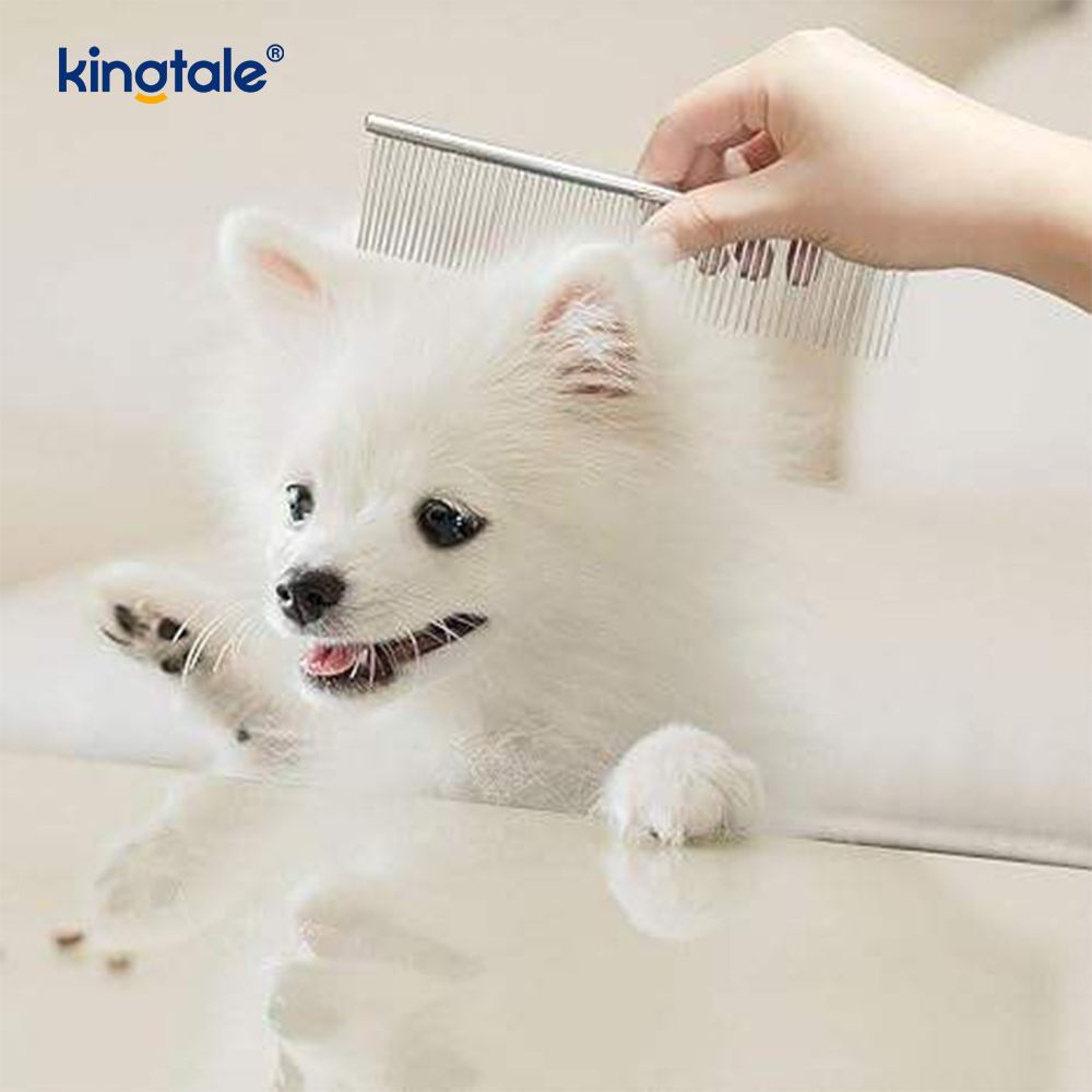 Peigne de toilettage en acier inoxydable, peigne pour chien, peigne en métal pour chat, pour enlever les enchevêtrements et les nœuds