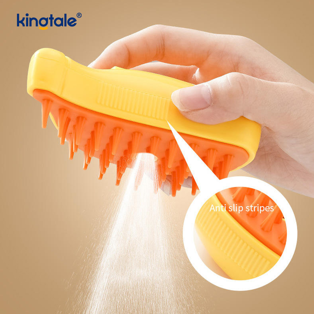 Brosse à vapeur pour chat 3 en 1, brosse pour animaux de compagnie, peigne de Massage en Silicone pour poils de chien