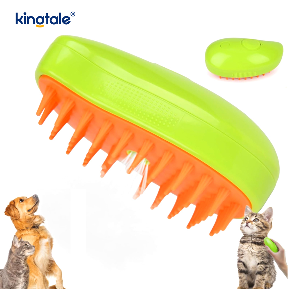 Brosse à vapeur pour chat 3 en 1, brosse pour animaux de compagnie, peigne de Massage en Silicone pour poils de chien