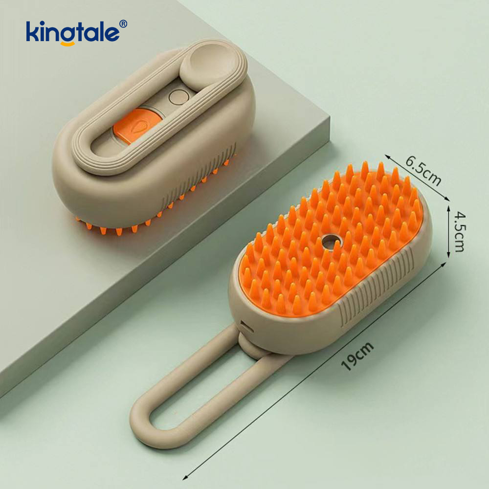 Brosse à vapeur pour chat 3 en 1, brosse pour animaux de compagnie, Massage en Silicone, peigne pour enlever les poils de chien