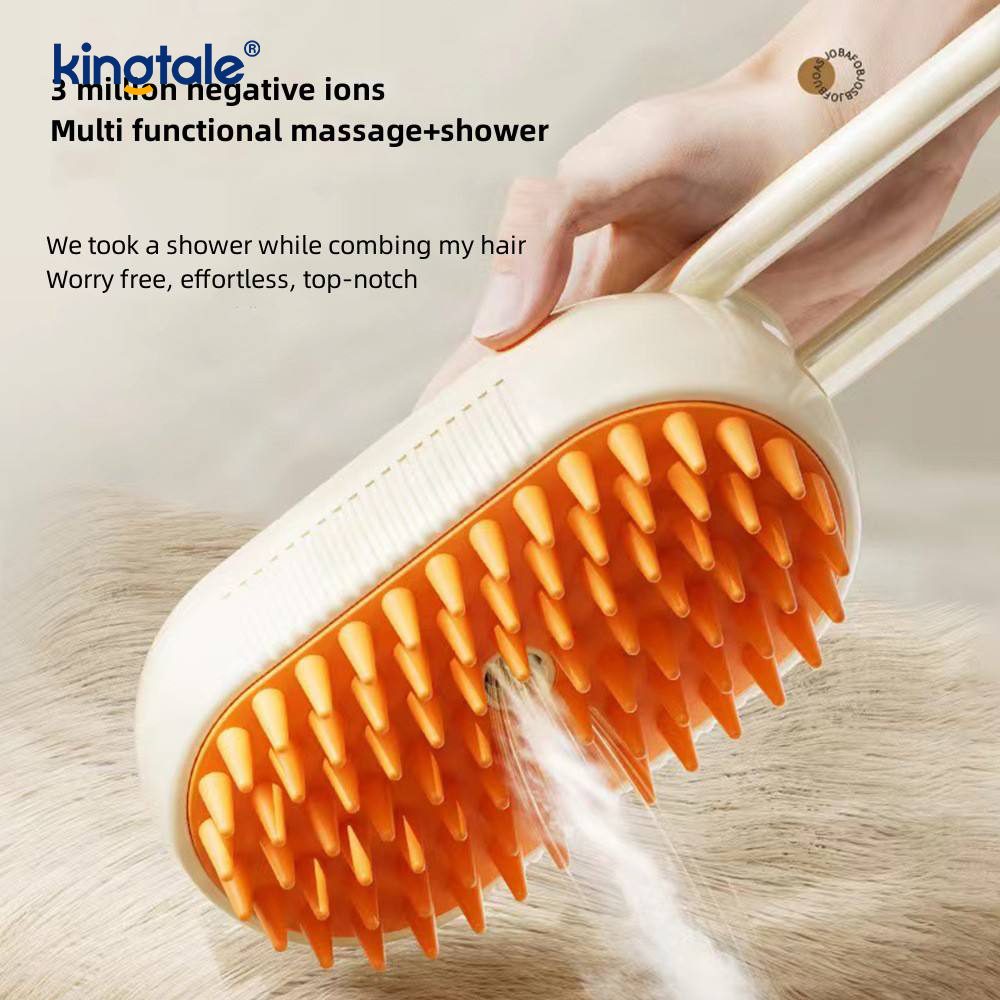 Brosse à vapeur pour chat 3 en 1, brosse pour animaux de compagnie, Massage en Silicone, peigne pour enlever les poils de chien