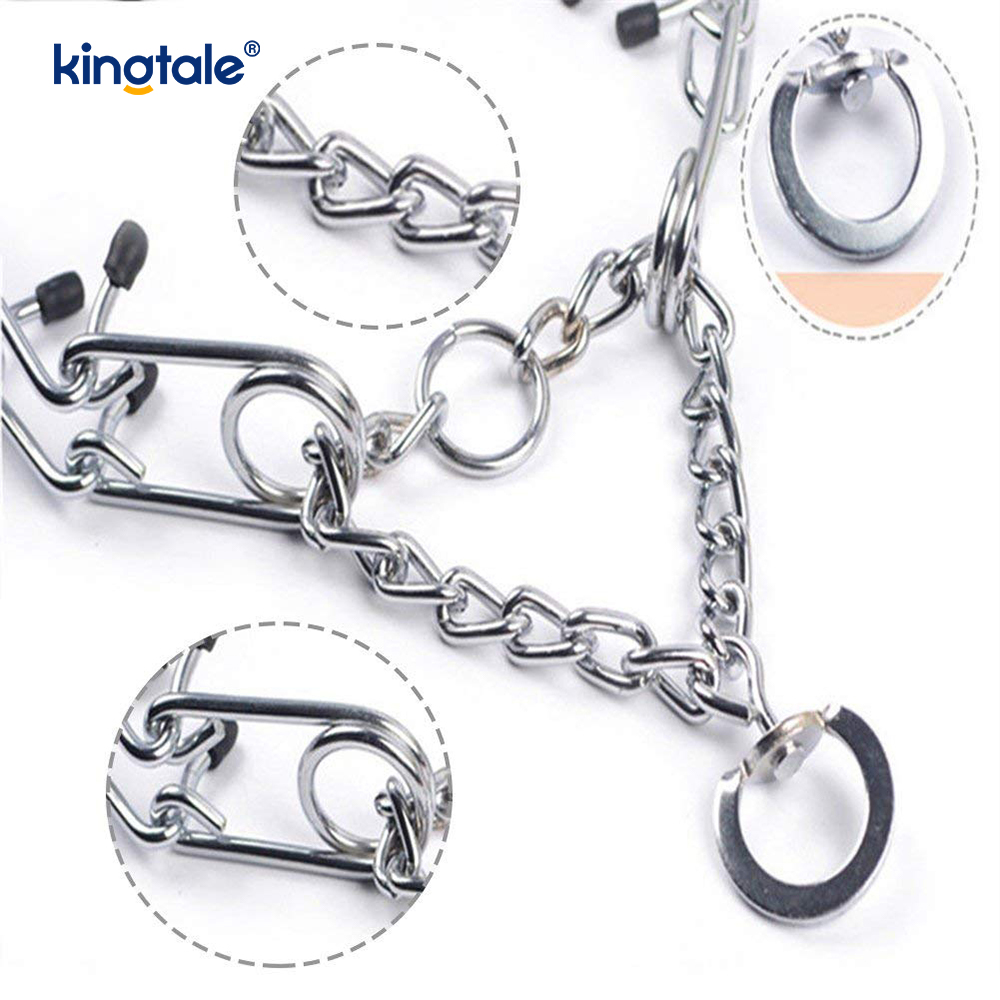 Colliers étrangleurs pour animaux de compagnie, en acier au carbone, à griffes métalliques, collier d'entraînement pour chiens