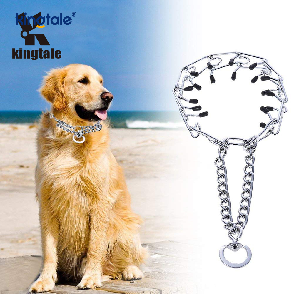 Colliers étrangleurs pour animaux de compagnie, en acier au carbone, à griffes métalliques, collier d'entraînement pour chiens