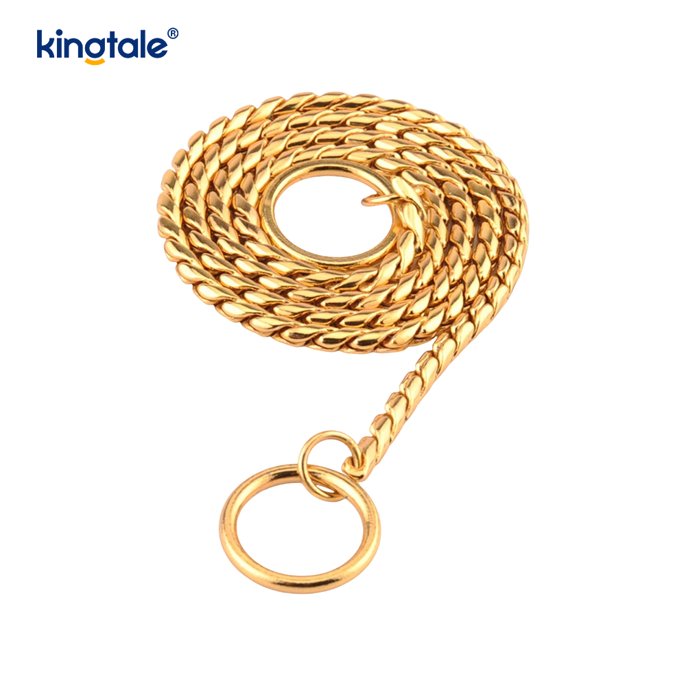 Collier de chaîne de chien de serpent en métal de cuivre pur pour les chiens de petite et moyenne taille