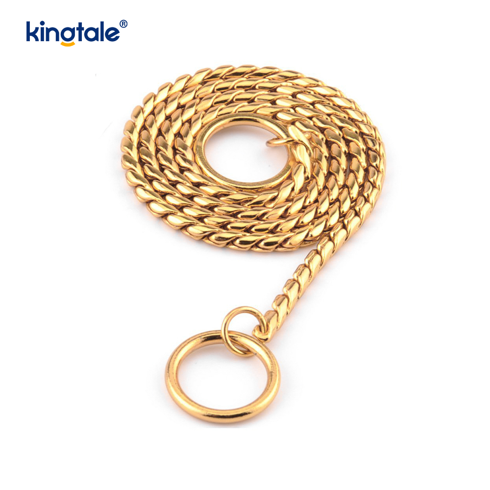 Collier de chaîne de chien de serpent en métal de cuivre pur pour les chiens de petite et moyenne taille